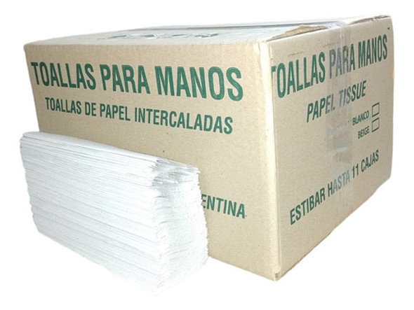 Toallas Intercaladas Papel Blancas 20x24 1,6kg X 6 Cajas 0