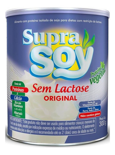 Kit C/3 Latas Supra Soy Original Sem Lactose 300g 1