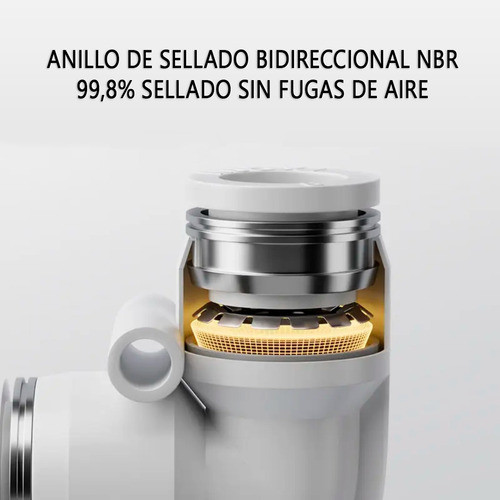 Codo Acople Conector Diametro 6mm X 1/4 Rosca Neumatica 1