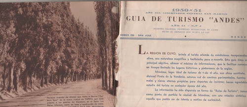 Guia De Turismo Andes  * Año 1950 - Hoteles Restaurantes Etc 1