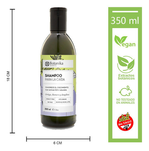 Pack X 3 Shampoo Caída Del Pelo Botanika X 350 Ml Vegano 1