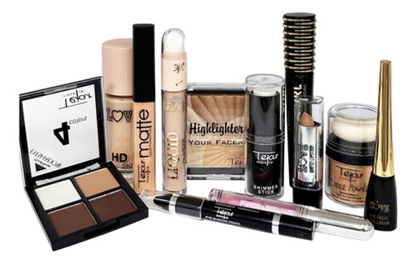 Combo Surtido Maquillaje Tejar 12 Productos Total Nude 0