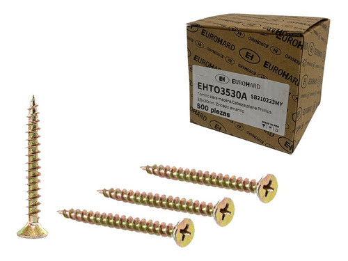 Tornillos 3,5mm X 30mm X 500 Unidades Eurohard Amarillo 0