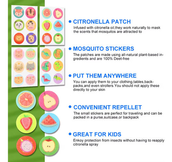 Adesivo Repelente Natural Citronela Mosquito Com 60 Unidades 1