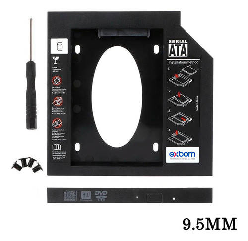 Adaptador Dvd Para Hd Ou Ssd Sata Notebook Drive Caddy 9.5mm 1