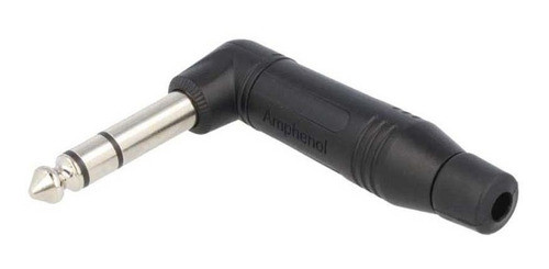 Ficha Plug Stereo 90° Cable Negro Amphenol Acps-rb 0