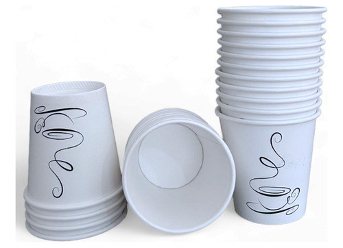 250 Copos De Papel P/ Café C/ Impressão Branco 100ml Térmico 0