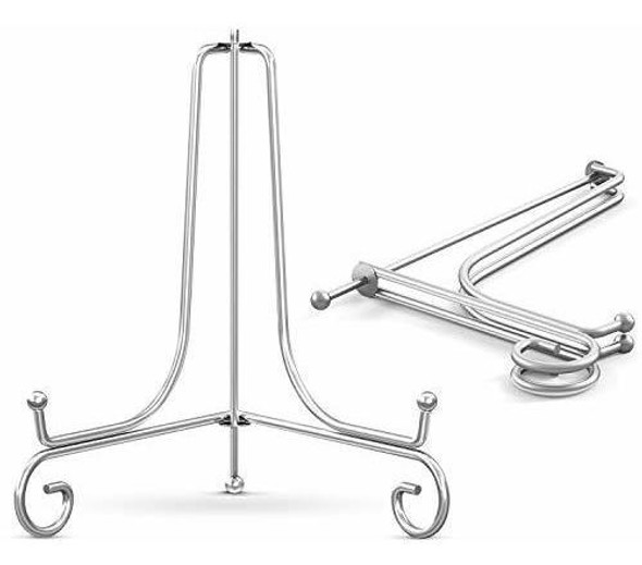 Soporte De Metal Plegable Para Cartel/foto/plato 10cm X2u 0