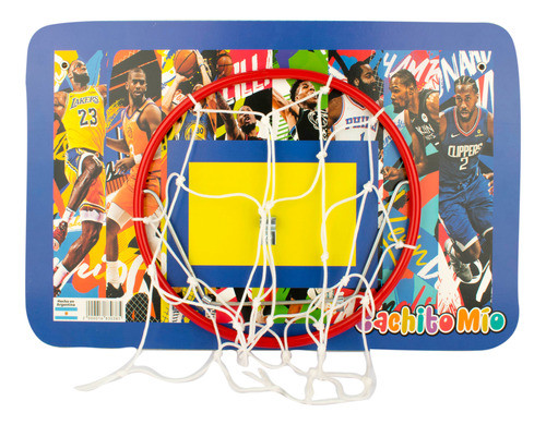 Aro De Basquet Infantil Con Red Tablero 59cm De Largo Madera 1