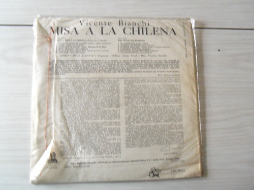 Vinilo Misa A La Chilena, Coro Chile Canta, Odeón Emi 1965 1