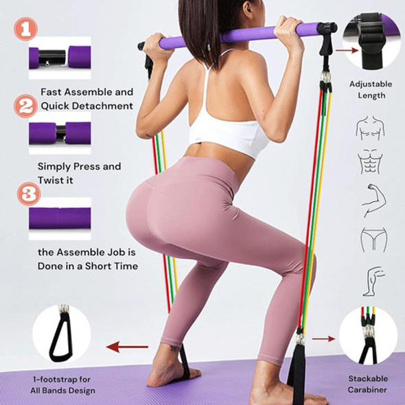 Ez Peach Kit De Barra De Pilates Portátil Mejorado Con Banda 1 Ez Peach Kit De Barra De Pilates Portátil Mejorado Con Banda 1