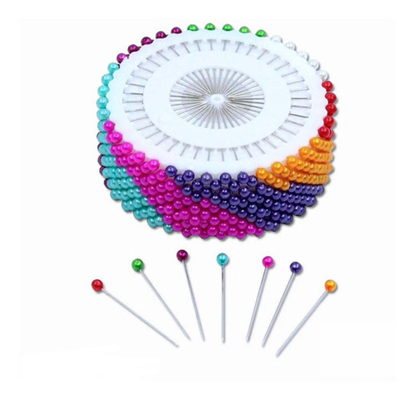 Alfinete Cabeça Bola Colorida Patchwok- Kit Com 5 Discos 0