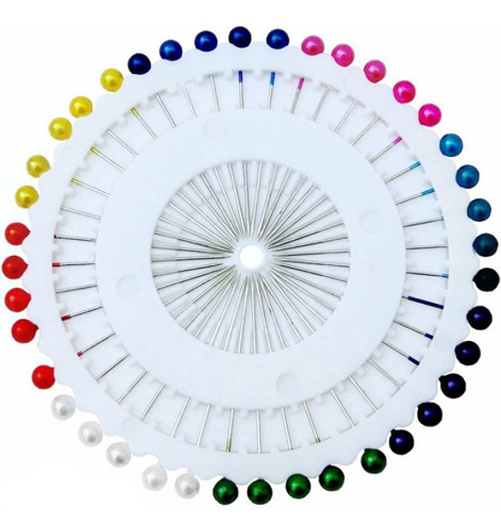 Alfinete Cabeça Bola Colorida Patchwok- Kit Com 5 Discos 1