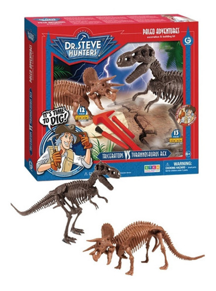 Kit Excavacion Dino T-rex Vs Triceratopsr Dr Steve Hunters 0