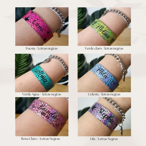 70 Pulseras Vip Metalizadas 15 Años Boda Glitter 1