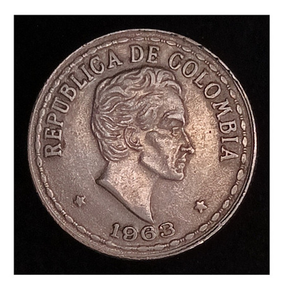 Colombia 20 Centavos 1963 Excelente Km 215.2 0