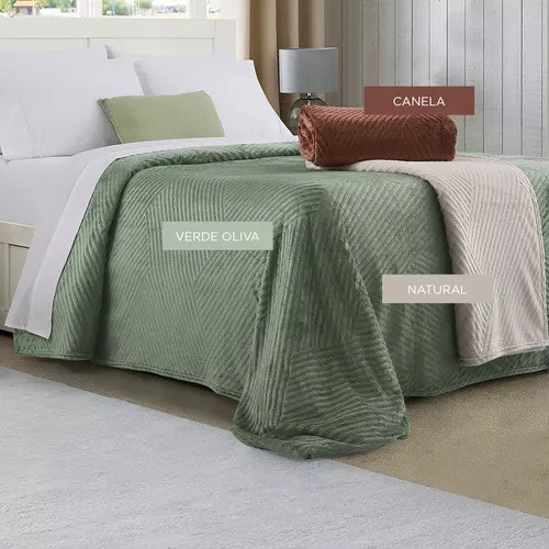 Frazada 2 1/2 Pl Flannel Premium Emboss 240x220 Canela Jc 1