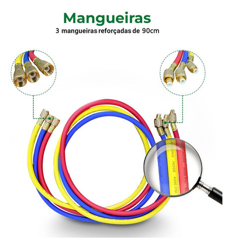 Manifold Para Ar Condicionado R410a Vlct-536 Mangueiras 90cm 1