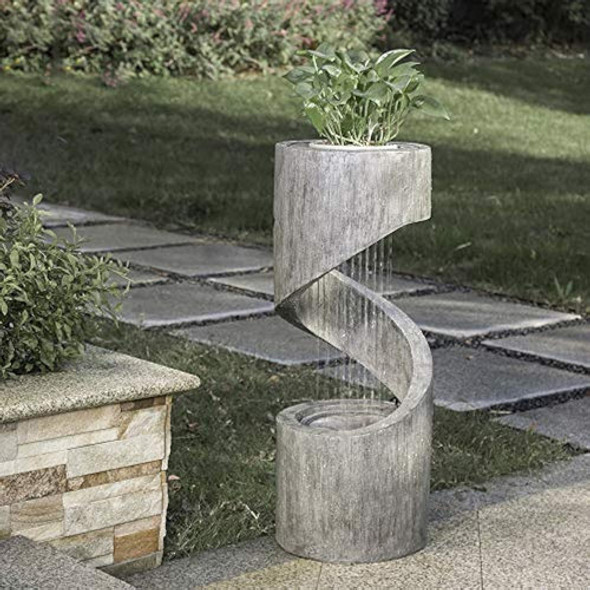 Glitzhome Fuente De Patio Cascada Fuente De Agua Decorativa 1