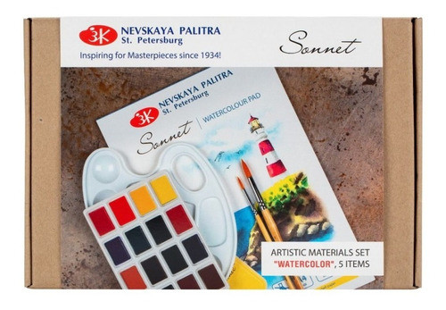 Kit Completo De Aquarela Plein Air Nevskaya Palitra Sonnet - 0
