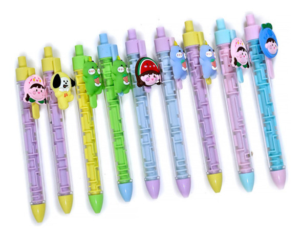 Lapicera Cuerpo Laberinto Dinosaurio Lila - Goldin Papelería 0