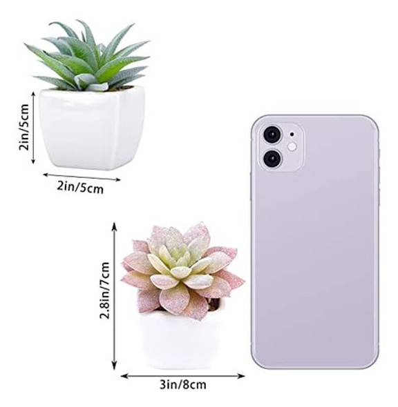 Funarty 5 Plantas Suculentas Artificiales Macetas Cerámica 1