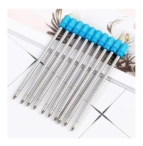10 Cargas Refil 7cm Canetas Swarovski Brilhante Cor Azul 1