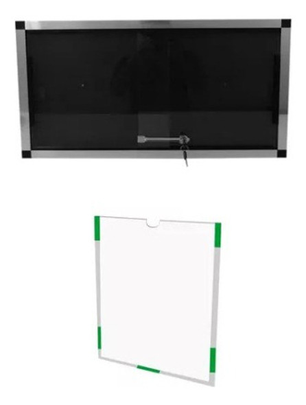 Quadro De Aviso Com Vidro 80x60 + Expositor De Recados 1