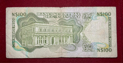 Billete 100 Pesos Uruguay Serie A 1975 Pick 60 3 Firmas 1