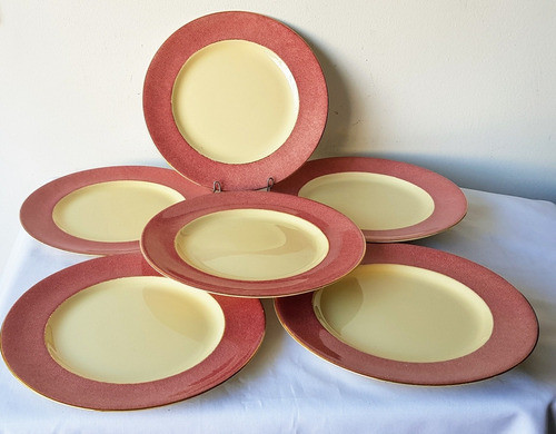 Juego 6 Platos Llanos Loza Inglesa Antigua Johnson Bros 1