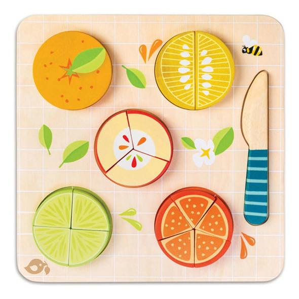 Fracciones Cítricas Tender Leaf Niñez Juguete Madera Niño Tx 0