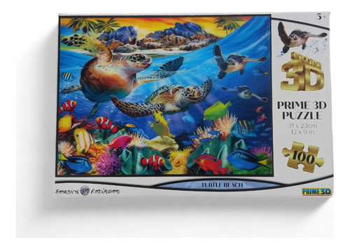 Puzzle Rompecabezas 3d Prime 100 Pzs Playa Tortuga Mar Peces 0