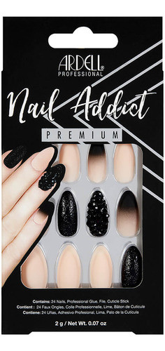Ardell Uñas Postizas Premium Black Stud  &  Pink Ombre 0