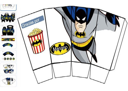 Kit Imprimible Batman Candy Editable Invitaciones Banderines 1