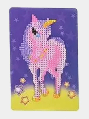 Pintura Por Diamantes Unicornio 5 Cuadro 15x10 Con Atril 0