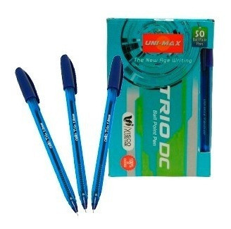 Bolígrafo Unimax Trio Dc Azul Trazo 1,0 Mm - Caja X 50 0