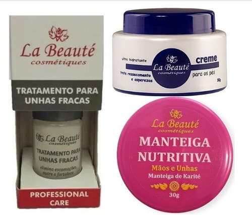 Base Unhas Fracas + Manteiga Mãos + Creme Pés La Beauté 0