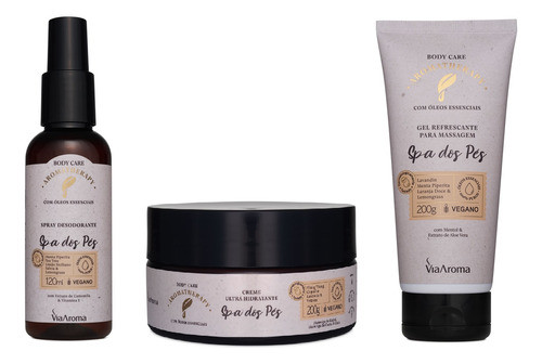 Kit Spa Dos Pés Creme Gel E Spray Com Óleos Essenciais 0