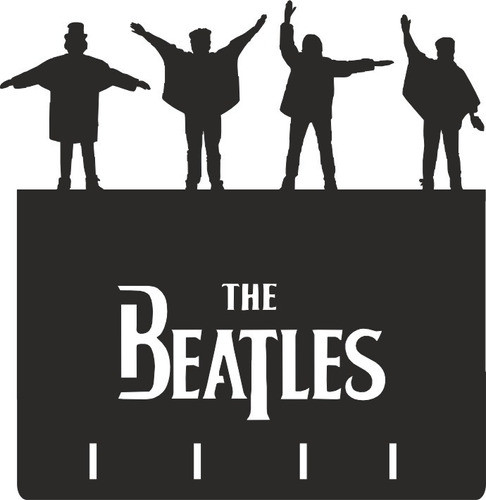 Portallaves/ Llavero /barbijo Beatles Madera Negro 1