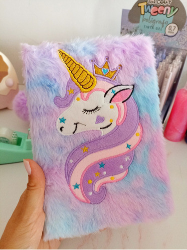 Libreta Cuaderno Peluche Unicornio Multicolor 1