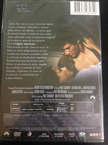Dvd Gigolo Americano / American Gigolo / Ricard Gere 1