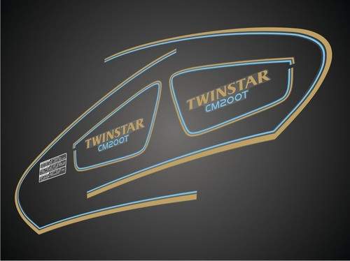 Calcos Honda Twinstar Cmt200 Azul  / Kit X 7 Calcos 0