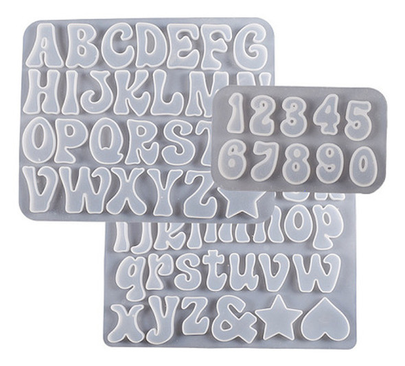 Molde Silicona Resina Epoxi Set X3 Moldes Abecedario 0