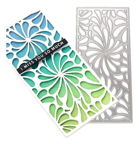 Plantilla De Troquelado Calado Floral 16.4x8cm 0