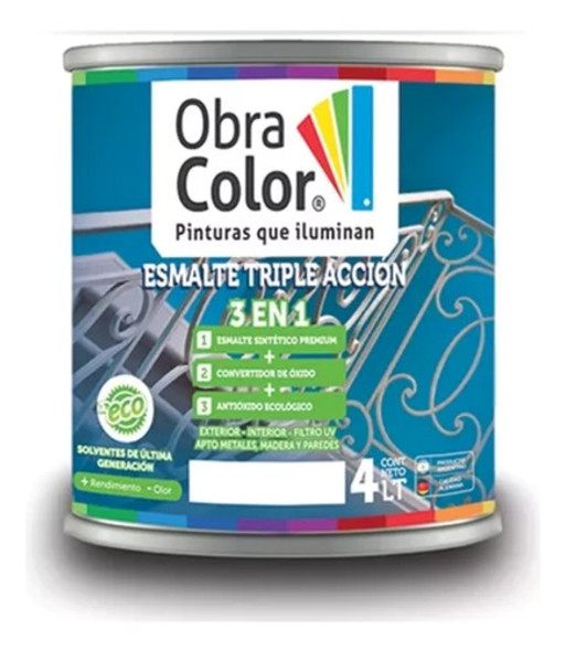 Obra Color Triple Acción Negro X 4 - Pinturería Alvear 0 Obra Color Triple Acción Negro X 4 - Pinturería Alvear 0