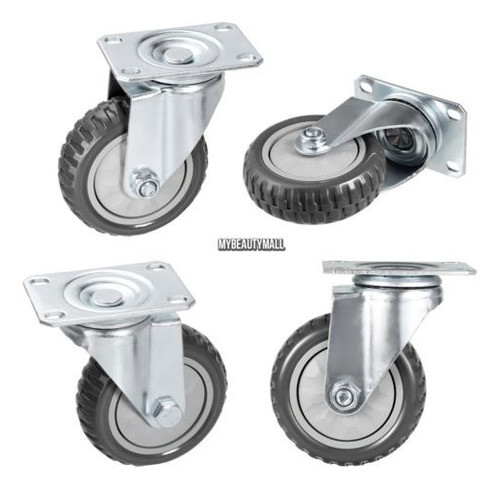 4 Servicio Pesado 100mm Giratoria Ruedas Carretilla My8l De 1