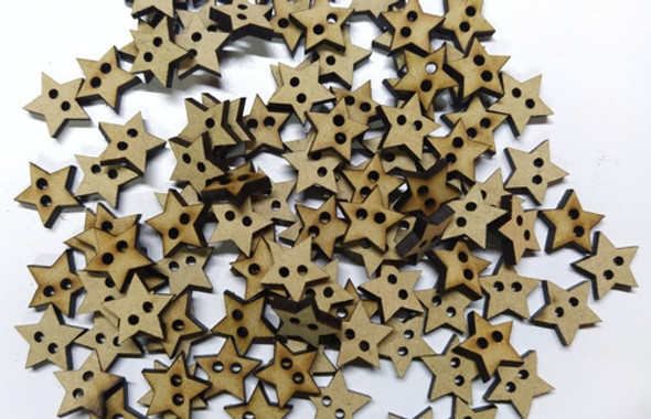100 Botones Estrellas 3cm Fibrofacil Figuras Formas 1