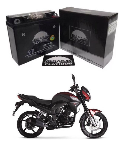 Bateria De Moto 12n7a-3a Gel Motomel Sirius 250 Osaka 0