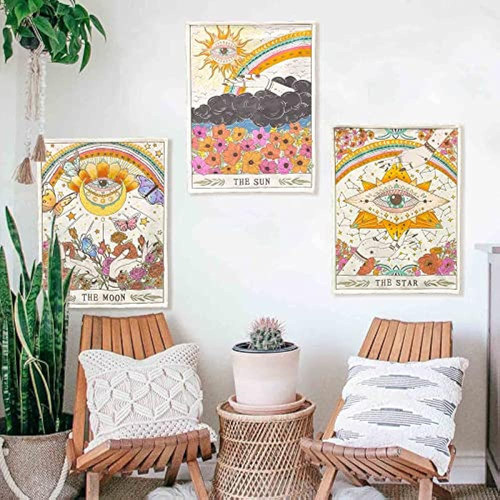 Accnicc 3pk Tarot Tapestry Sun Moon And Star Tarot Card Tape 1