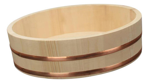 Tigela De Madeira Para Arroz E Sushi, Recipiente De 30x7,5cm 0